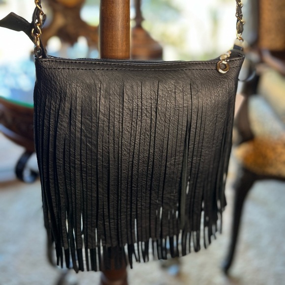 Fringe Western Boho Crossbody Bag Fringe on Both sides Adjustable Strap - Picture 2 of 7